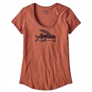 Patagonia Flying Fish Organic Cotton Scoop Tee Size M